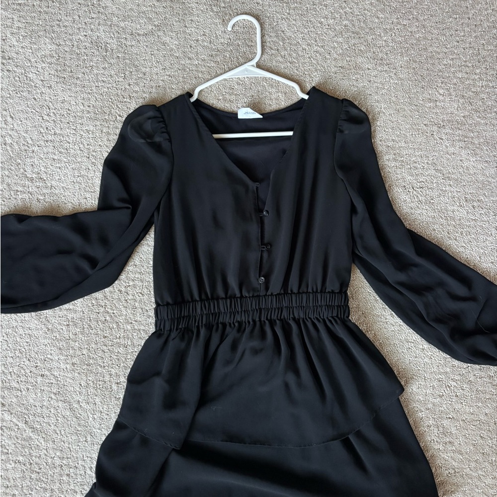 Gap kids black long sleeve mini dress